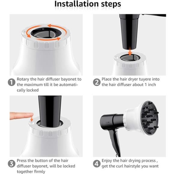 Universal Hair Diffuser Hair Dryer Diffuser Attachment For Curly Wave Thick - Picture 3 of 7